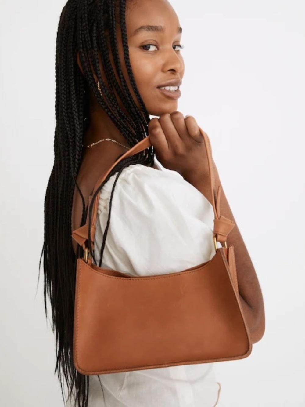 Madewell The Sydney Shoulder Leather Hobo‎ Bag in Burnished Caramel NWF NF070 - Picture 3 of 12